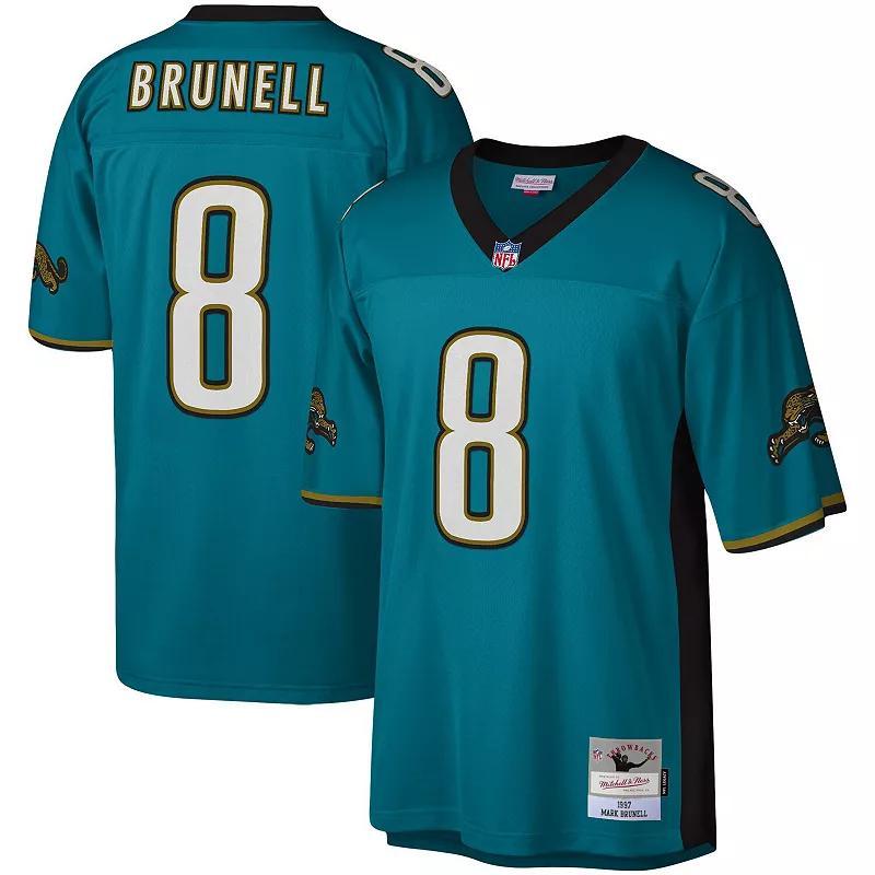 Men's Mitchell & Ness Mark Brunell Teal Jacksonville Jaguars Legacy Replica Jersey, Size: Medium, Blue Product Image