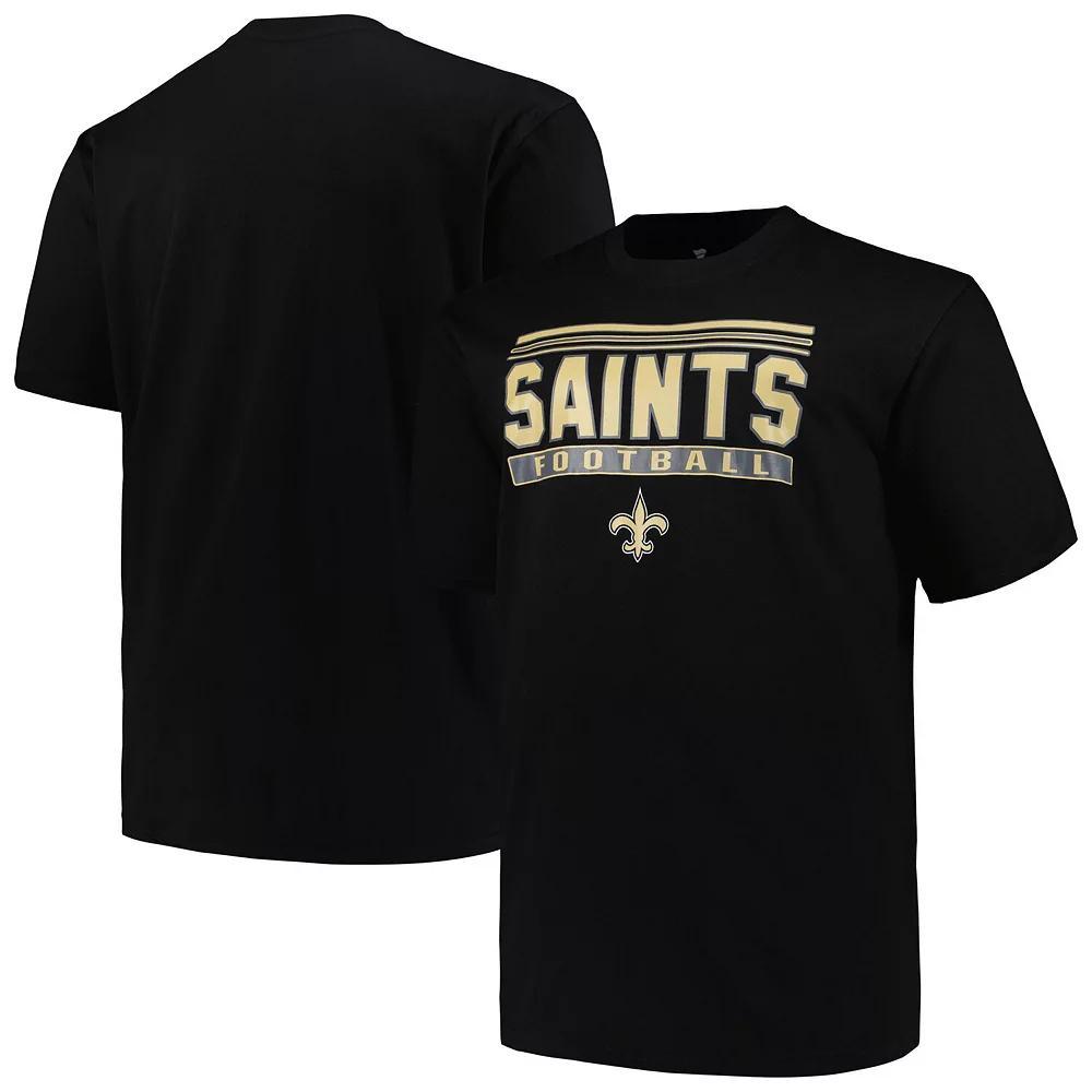 Men's Fanatics Black New Orleans Saints Big & Tall Pop T-Shirt,  Product Image