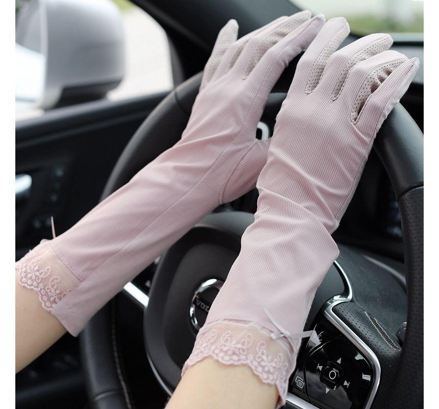 Lace Trim Sun Protection Driving Gloves (Various Designs) Product Image