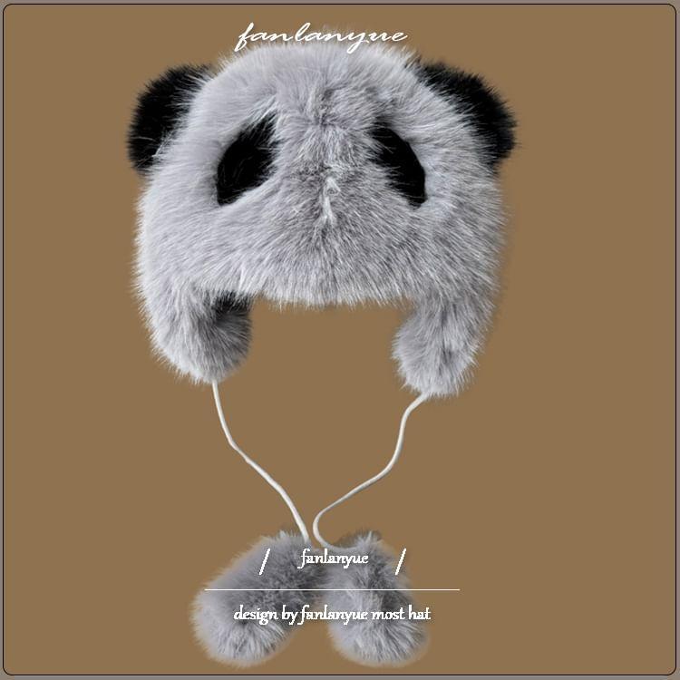 Panda Fluffy Trapper Hat Product Image