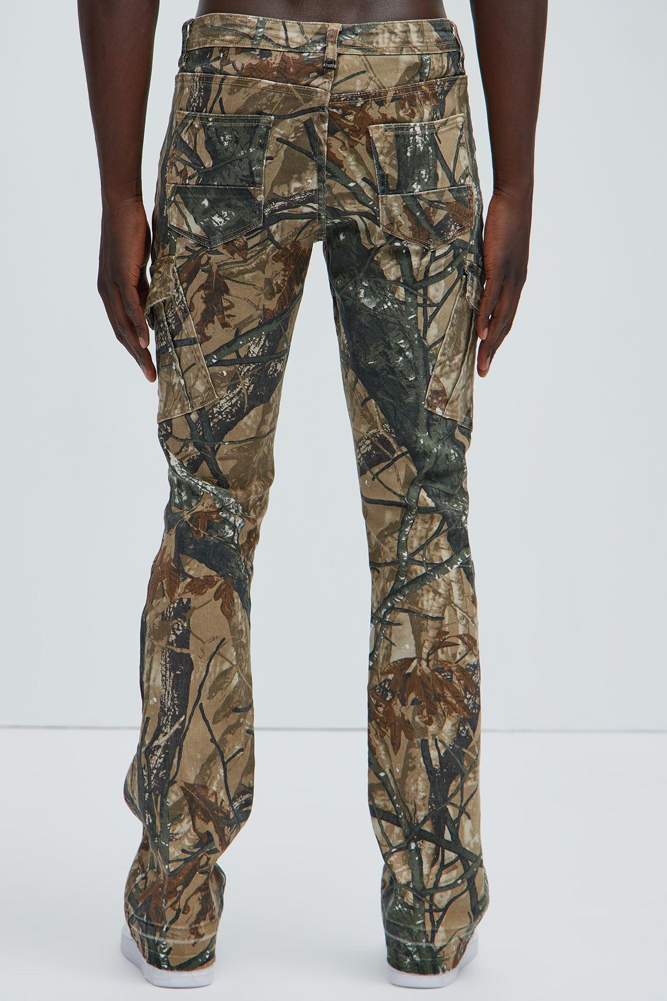 Get Me Started Cargo Slim Flare Pants - Green/combo Product Image