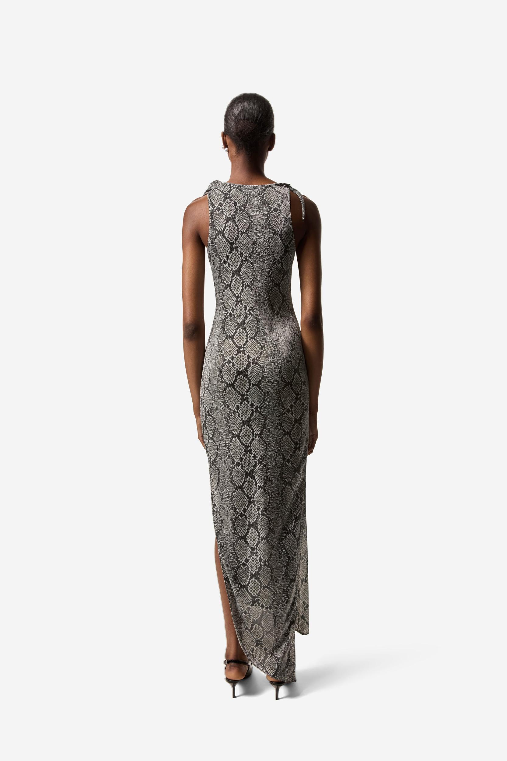 Snake Print Asymmetric Flower Gown Product Image