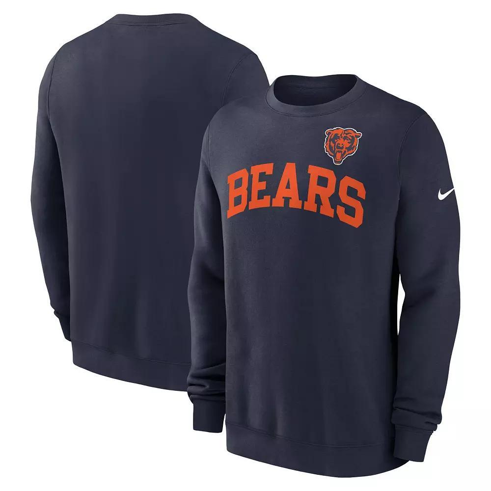 Men's Nike Navy Chicago Bears Club Pullover Sweatshirt, Size: Medium, Blue Product Image
