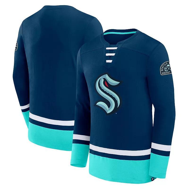 Men's Fanatics Deep Sea Blue Seattle Kraken High Point Long Sleeve T-Shirt,  Product Image