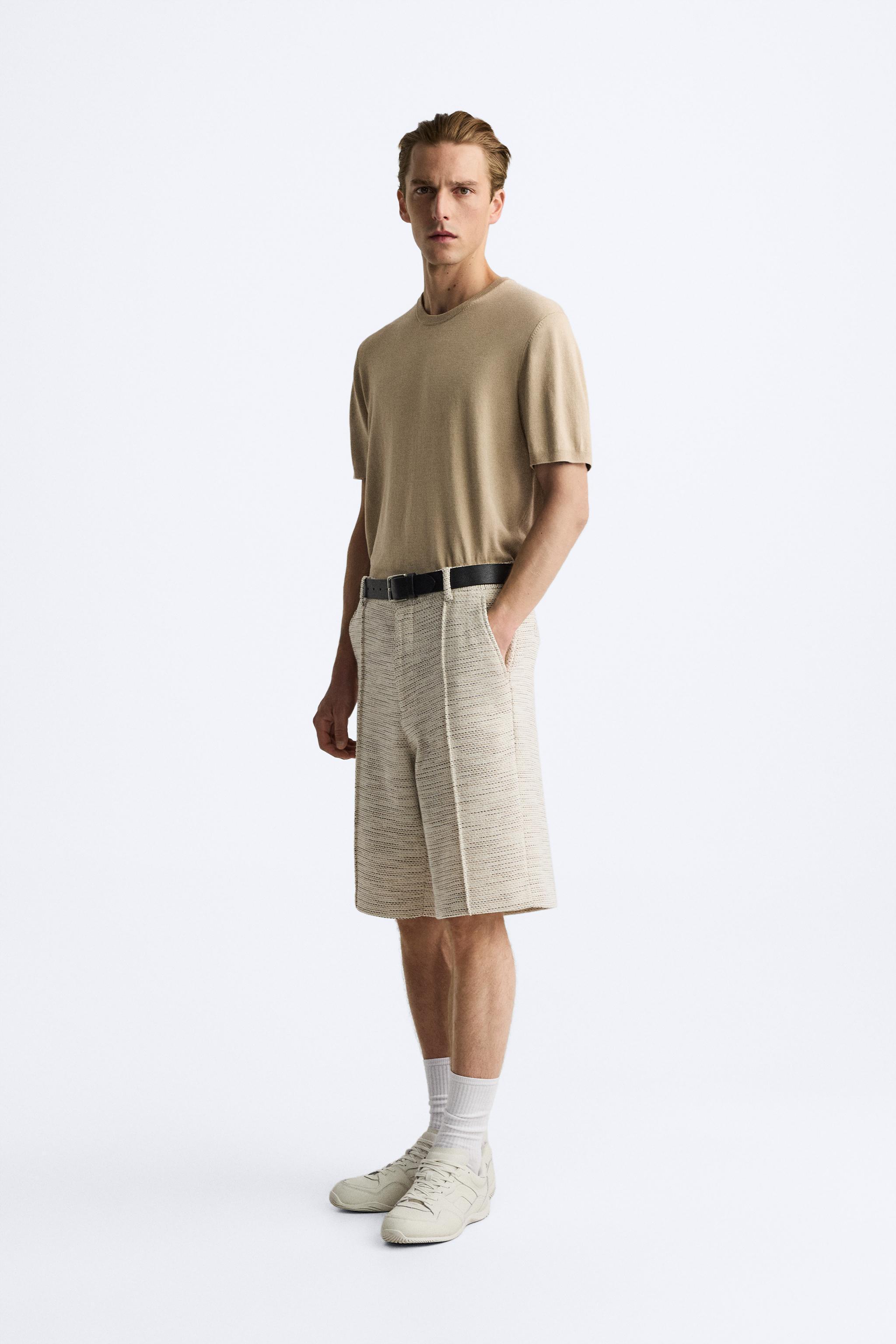 TEXTURED WEAVE RUFFLED SHORTS Product Image