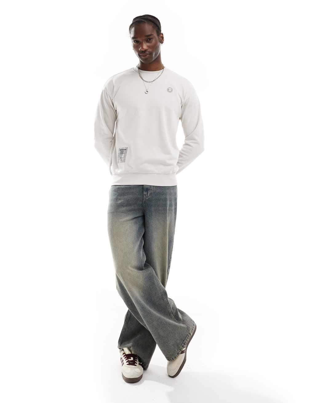 Aape by A Bathing Ape logo knit sweater in gray Product Image