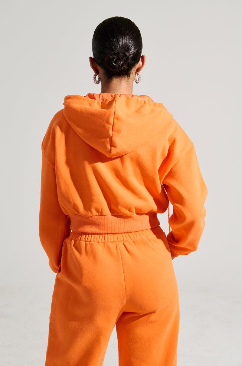 ORANGE CROP ZIP UP SWEATSHIRT Product Image