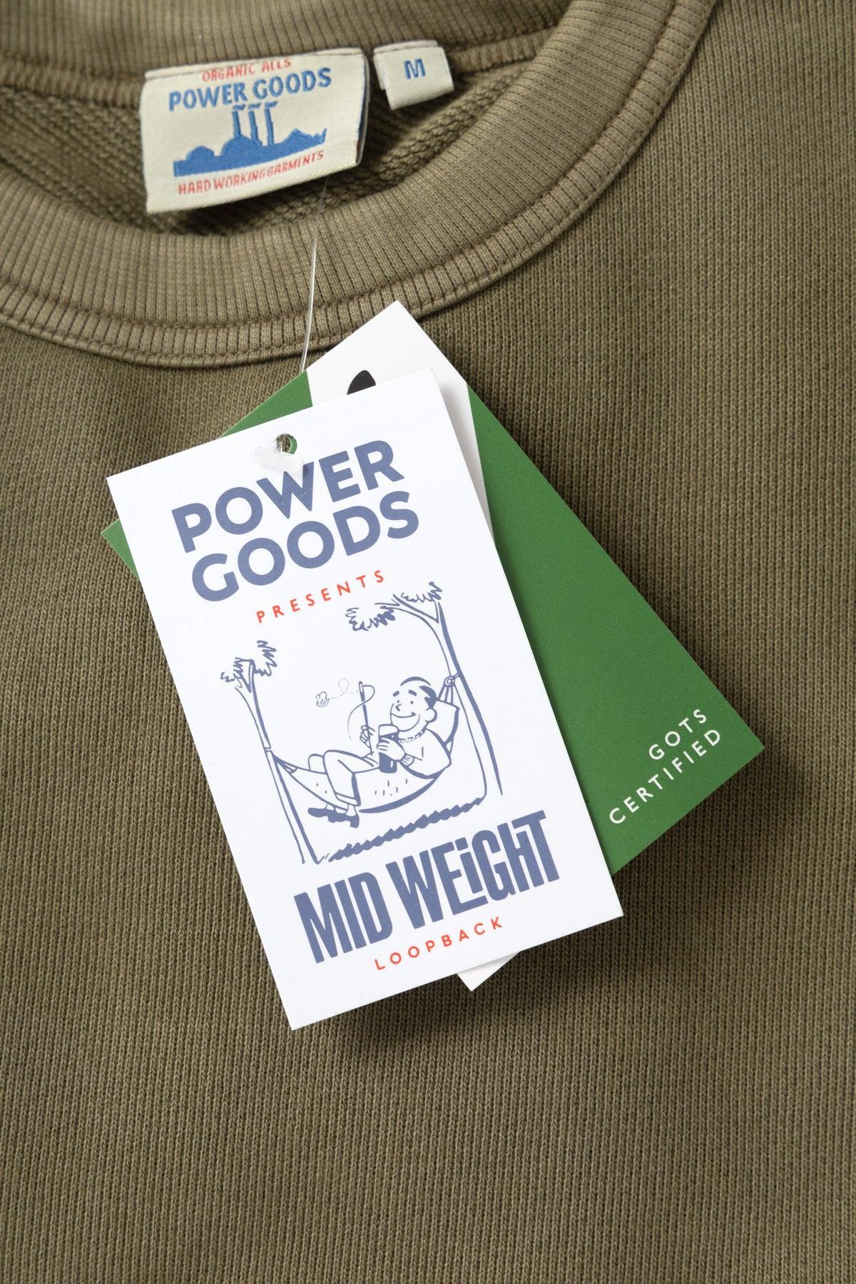 Power Goods - Loopback Crewneck - Washed Black Product Image