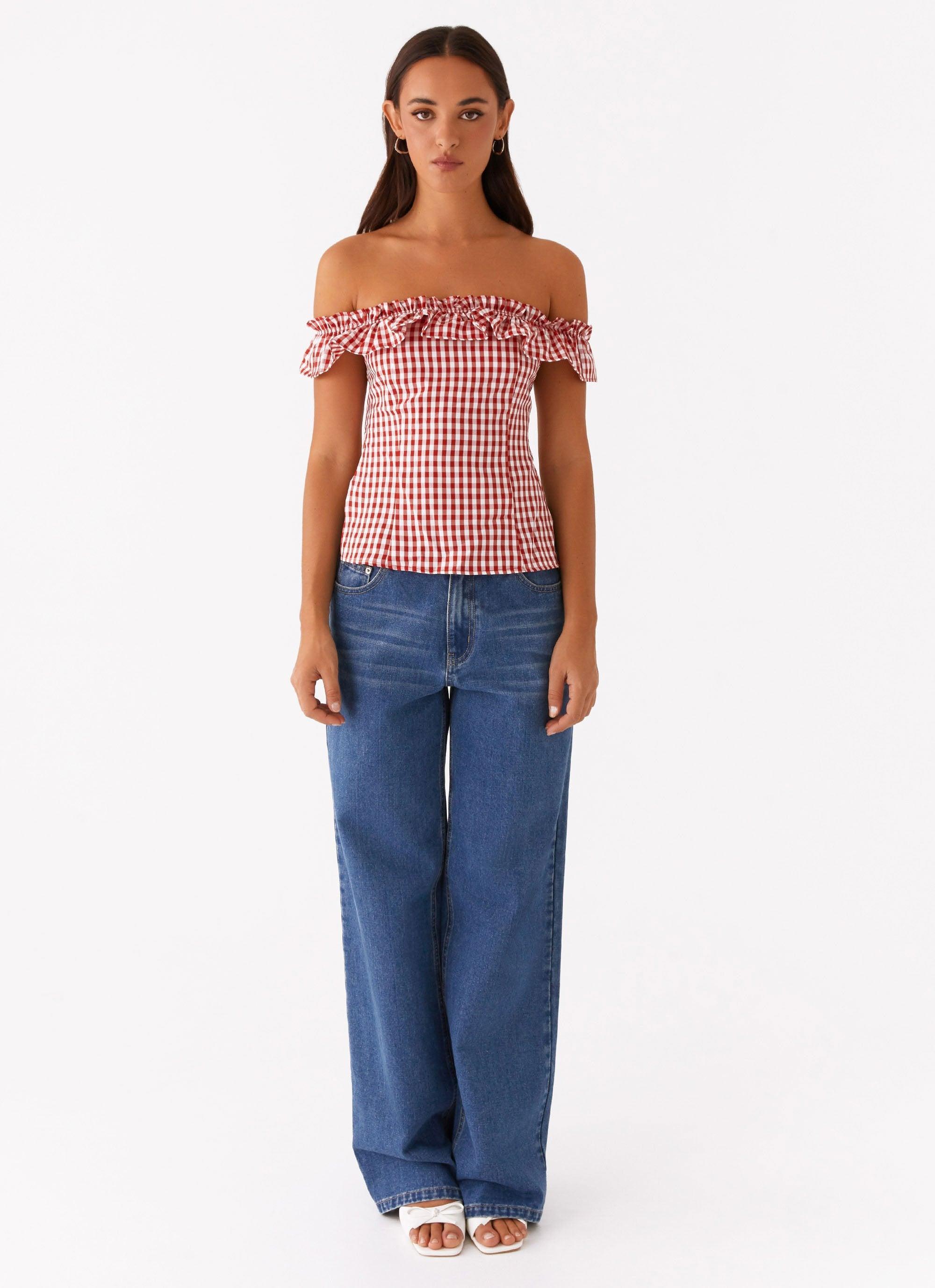 Gwyneth Top - Red Gingham Product Image