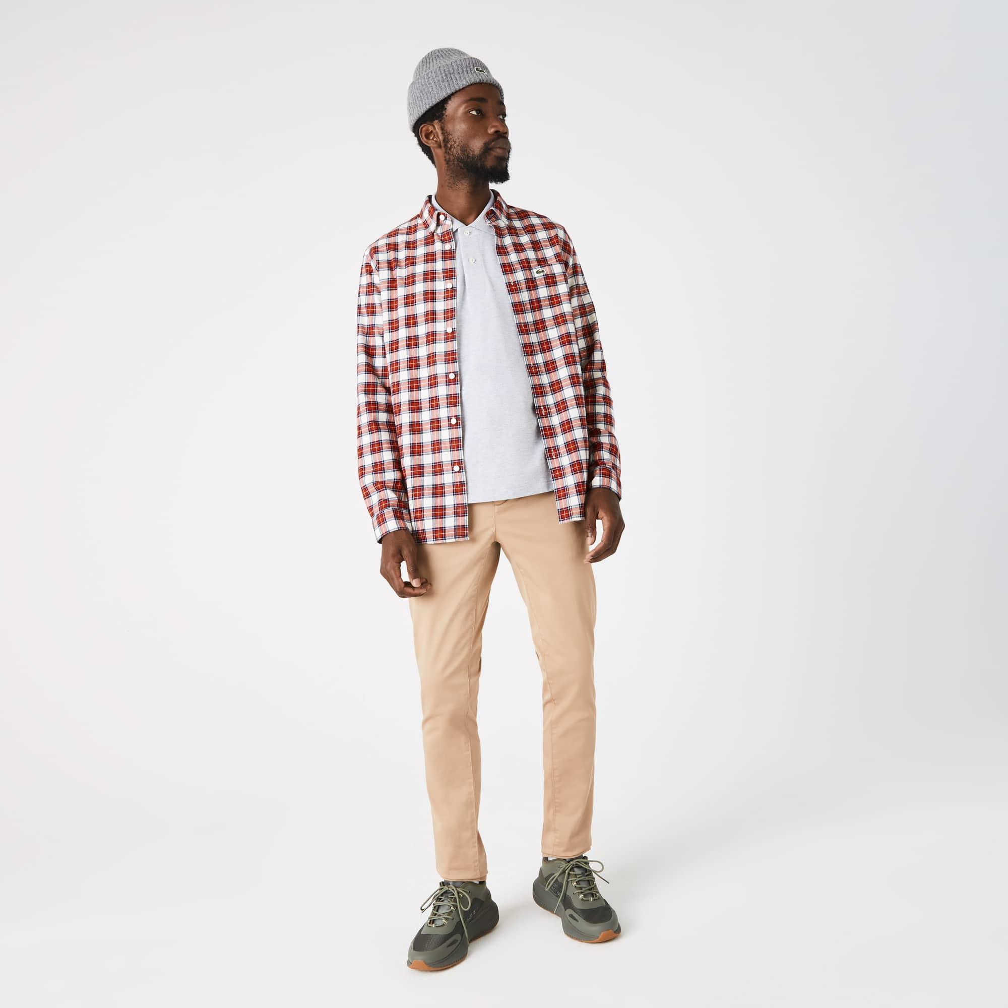 Men's Regular Fit Check Print Flannel Shirt Product Image