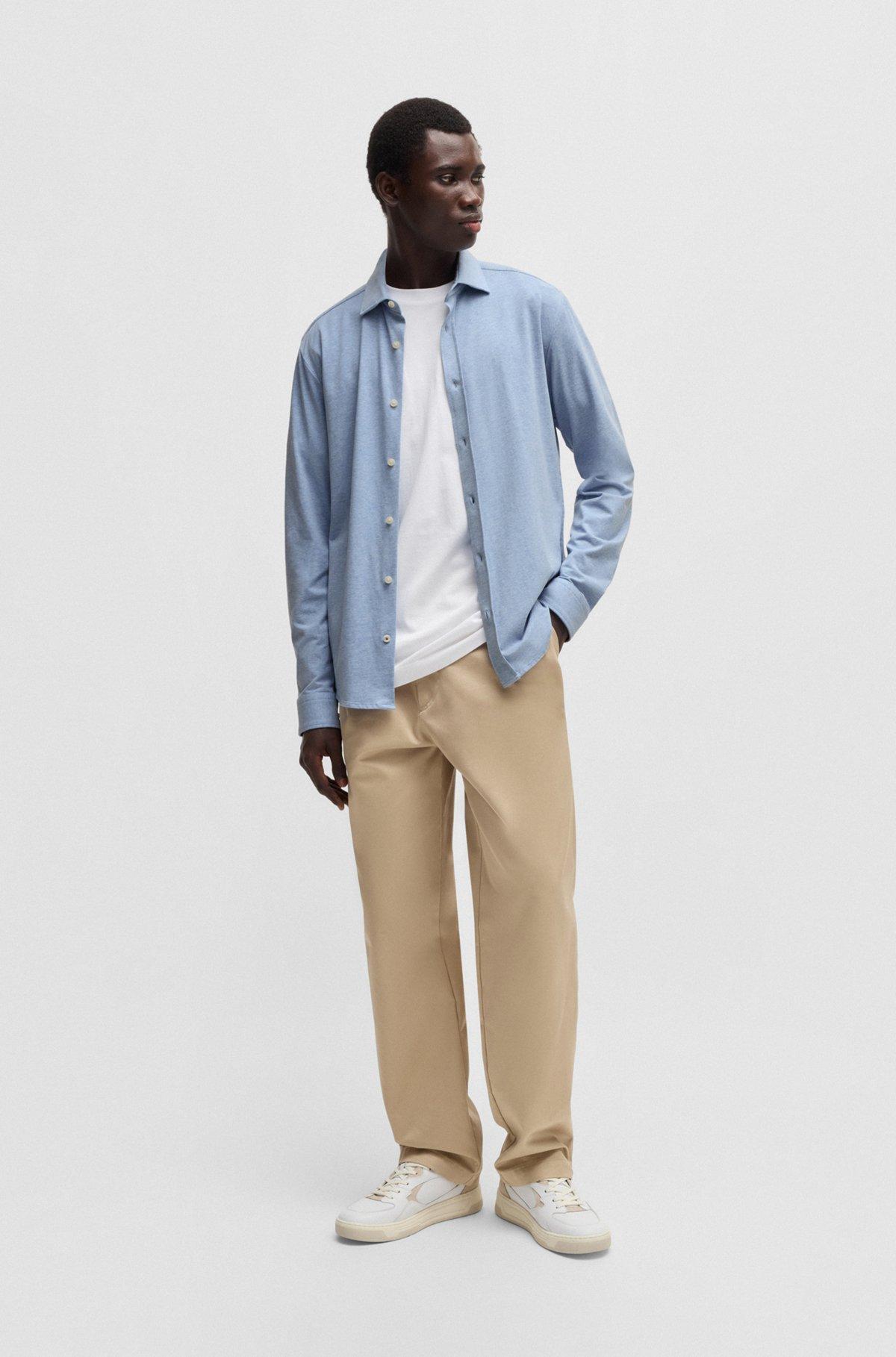 Slim-fit shirt in stretch-cotton jersey Product Image