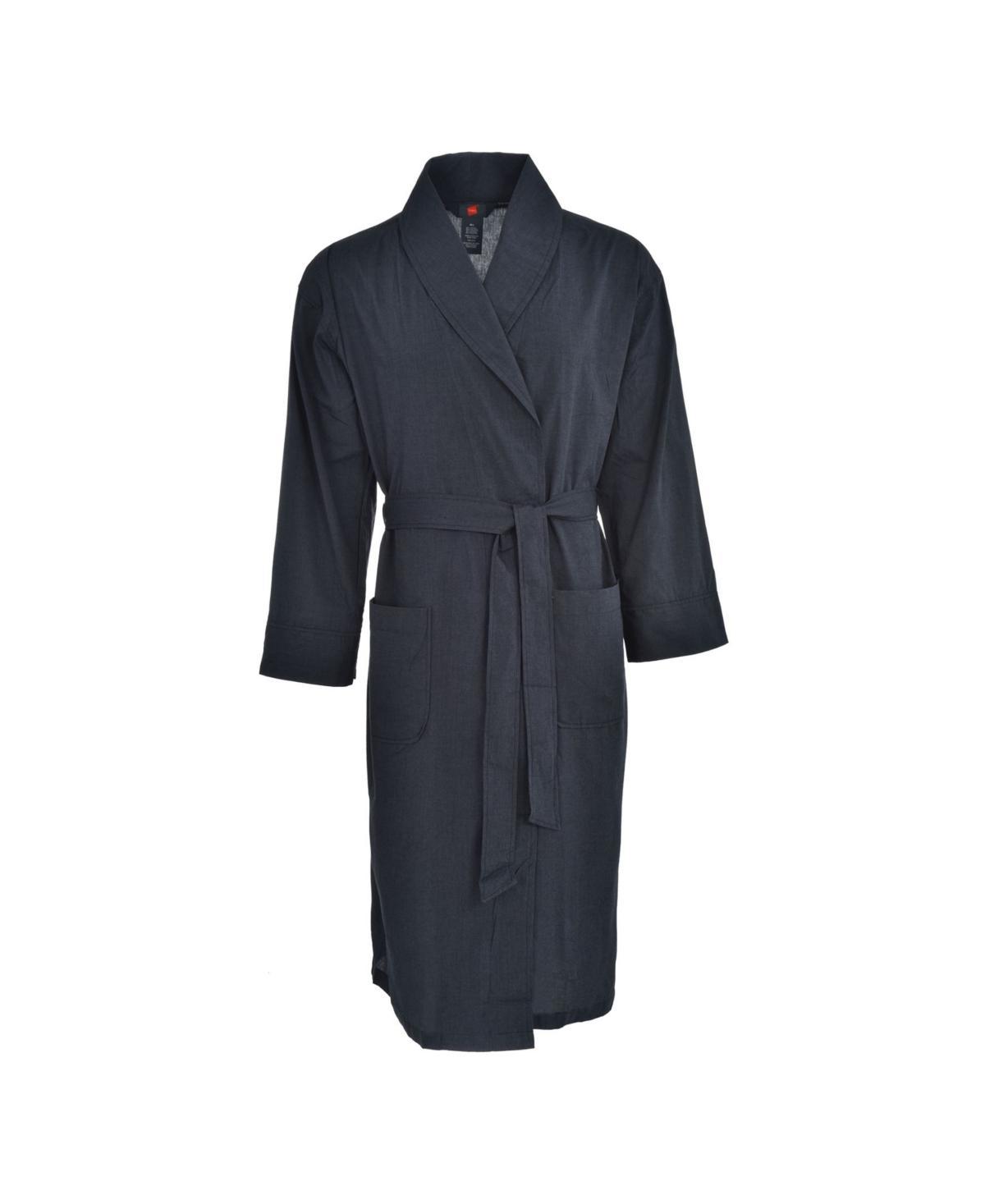 Big & Tall Hanes® Lightweight Woven Shawl Robe, Men's, Size: XLT/2XLT, Black Plaid Product Image