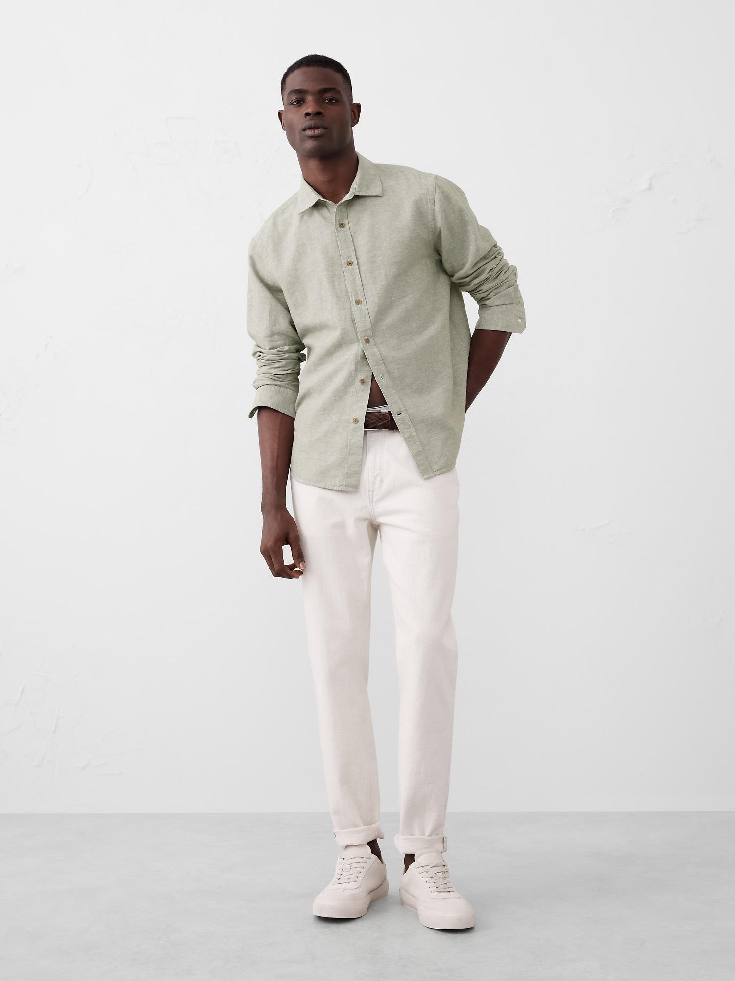 Slim Linen-Blend Shirt Product Image