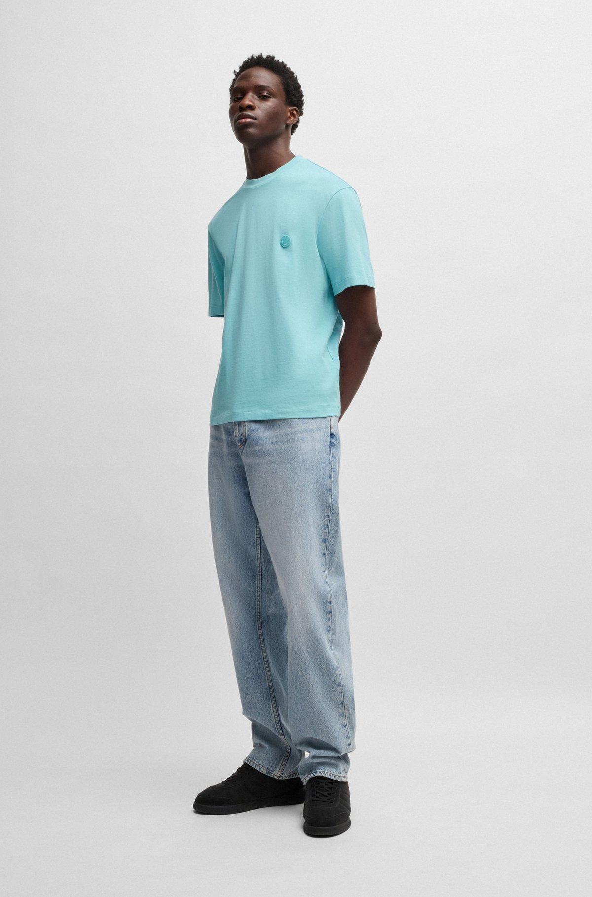 Cotton jersey T-shirt with curved logo Product Image