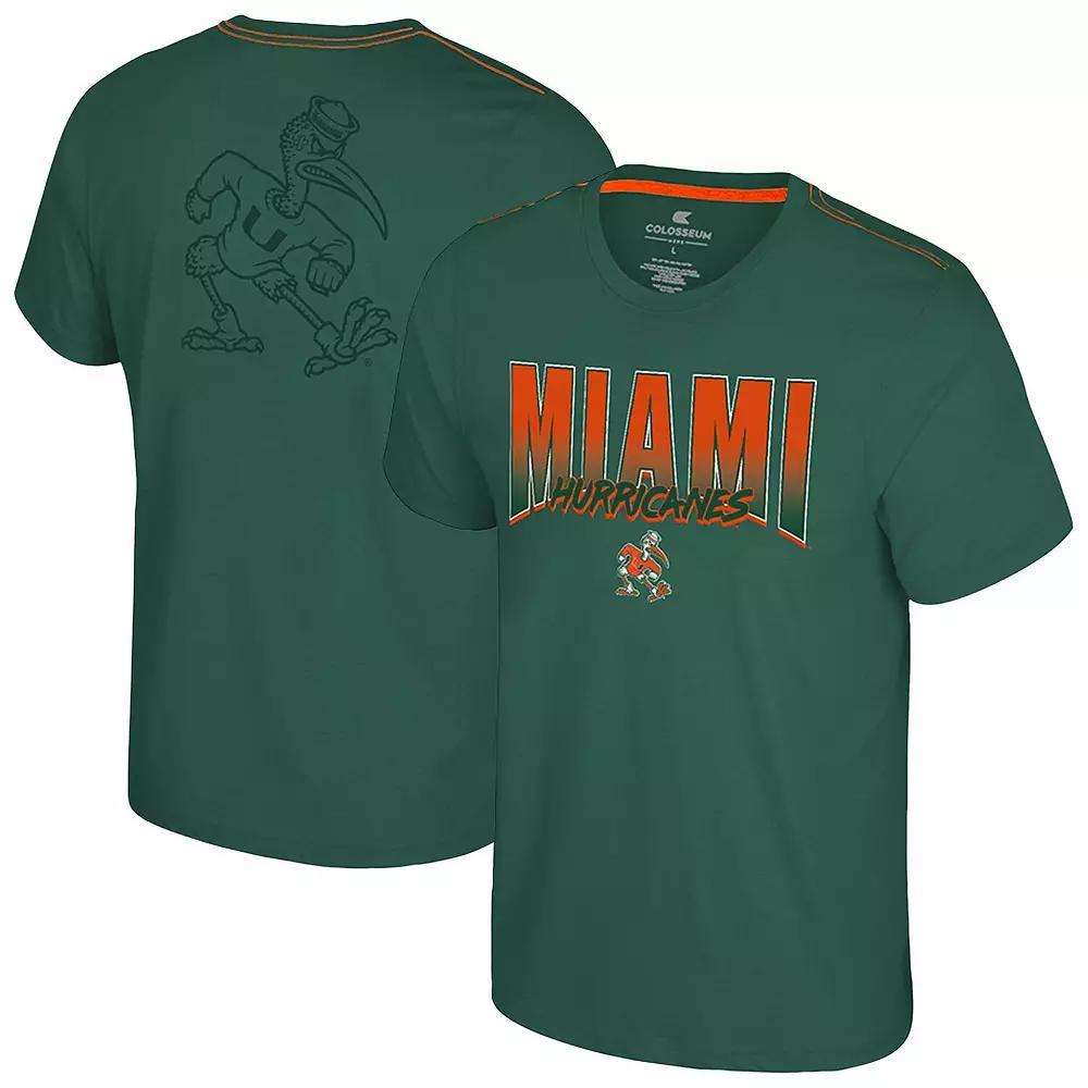 Men's Colosseum Green Miami Hurricanes Dual Logo T-Shirt, Size: Large Product Image