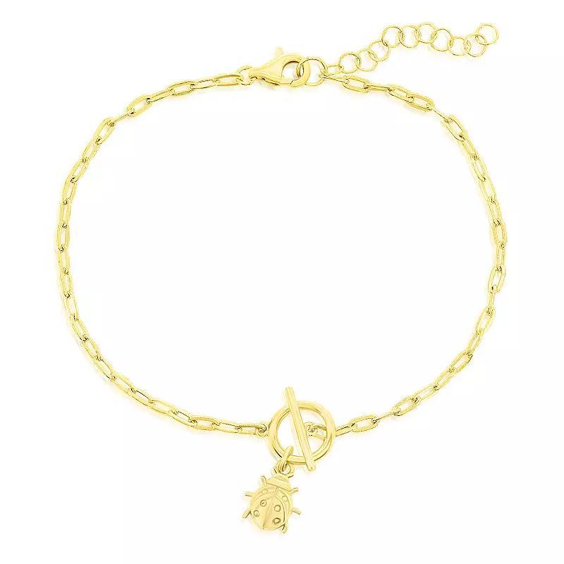 Argento Bella Ladybug Charm Paper Clip Chain Toggle Bracelet, Womens Gold Tone Product Image