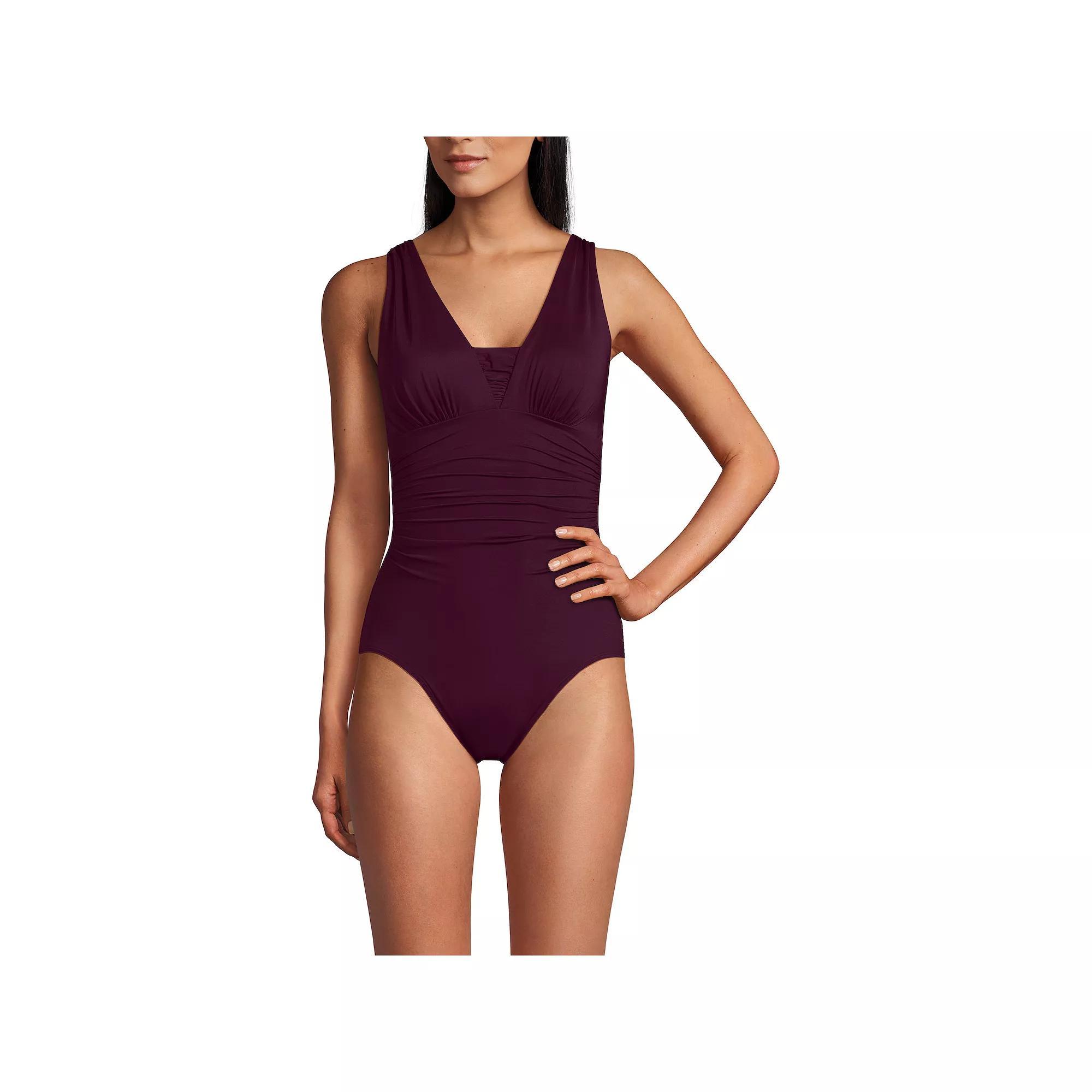 Women's Lands' End Grecian Slendersuit Tummy Control One-Piece Swimsuit,  Product Image