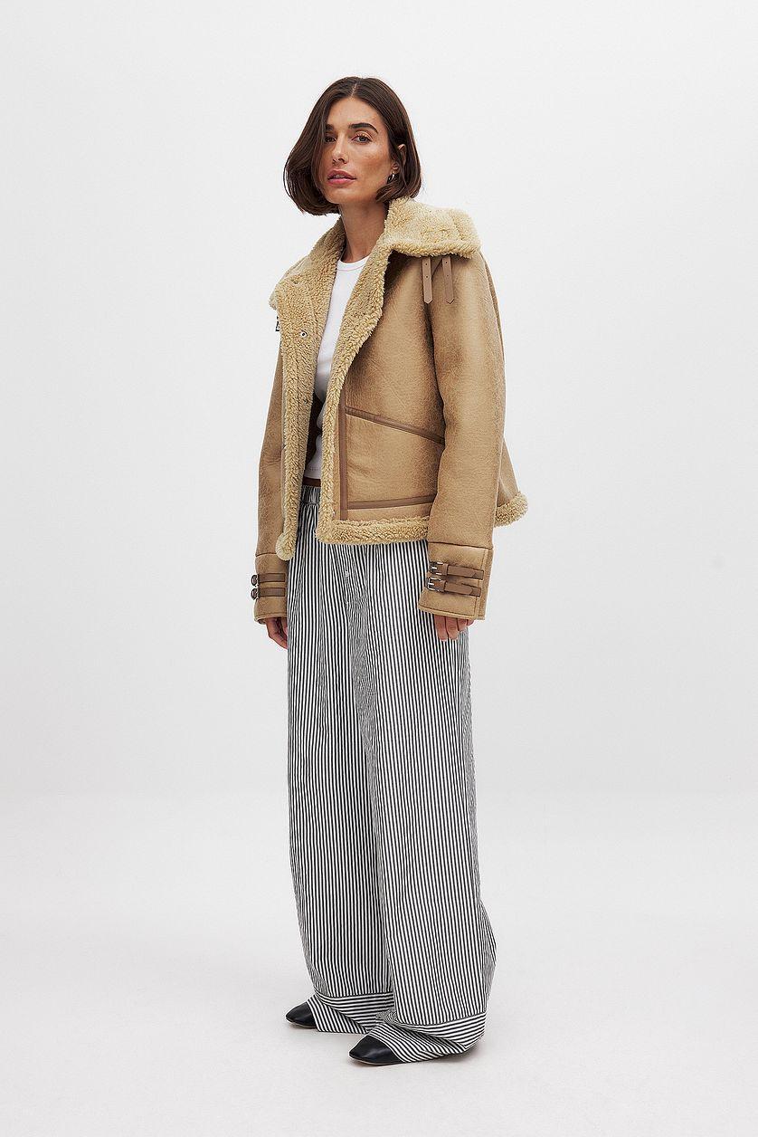 Shearling Jacket Beige Product Image