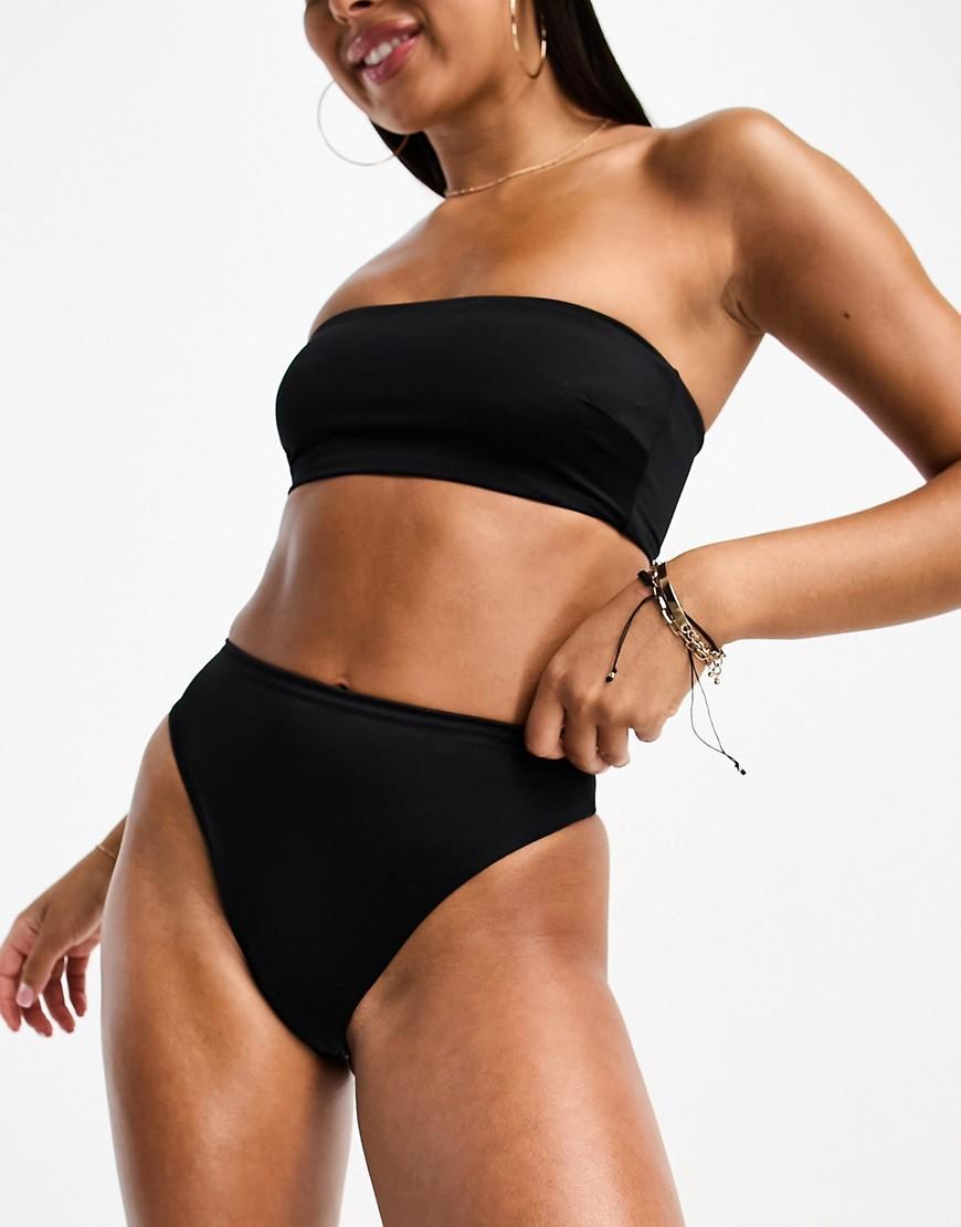 ASOS DESIGN Maya mix and match tie side bikini bottoms in black  Product Image