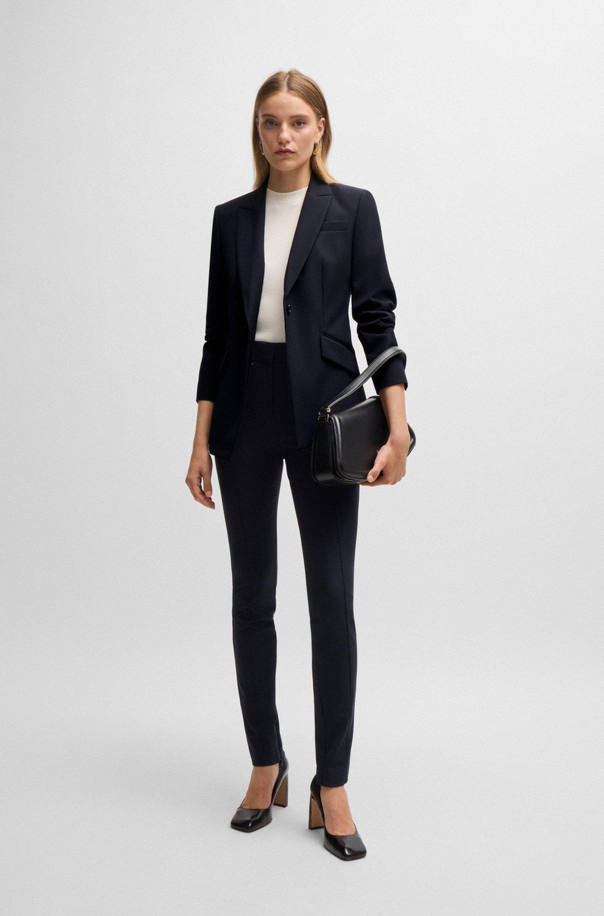 BOSS - Extra-slim-fit trousers in quick-dry stretch cloth - Dark Blue Product Image