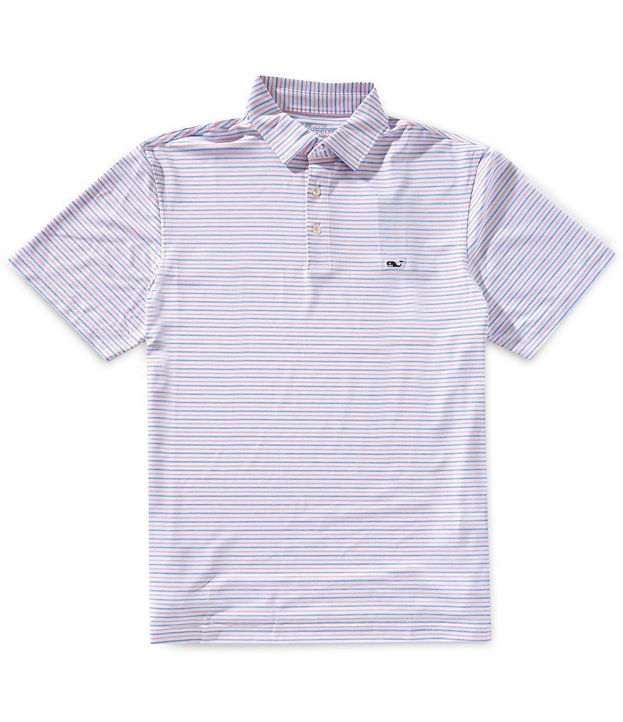 Vineyard Vines Tri-Color Bradley Stripe Sankaty Performance Short Sleeve Polo Shirt Product Image