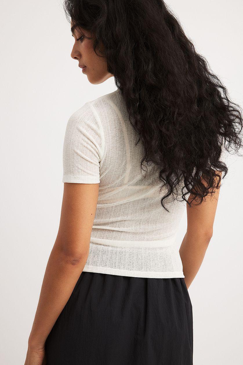 Sheer Short Sleeve Top Product Image