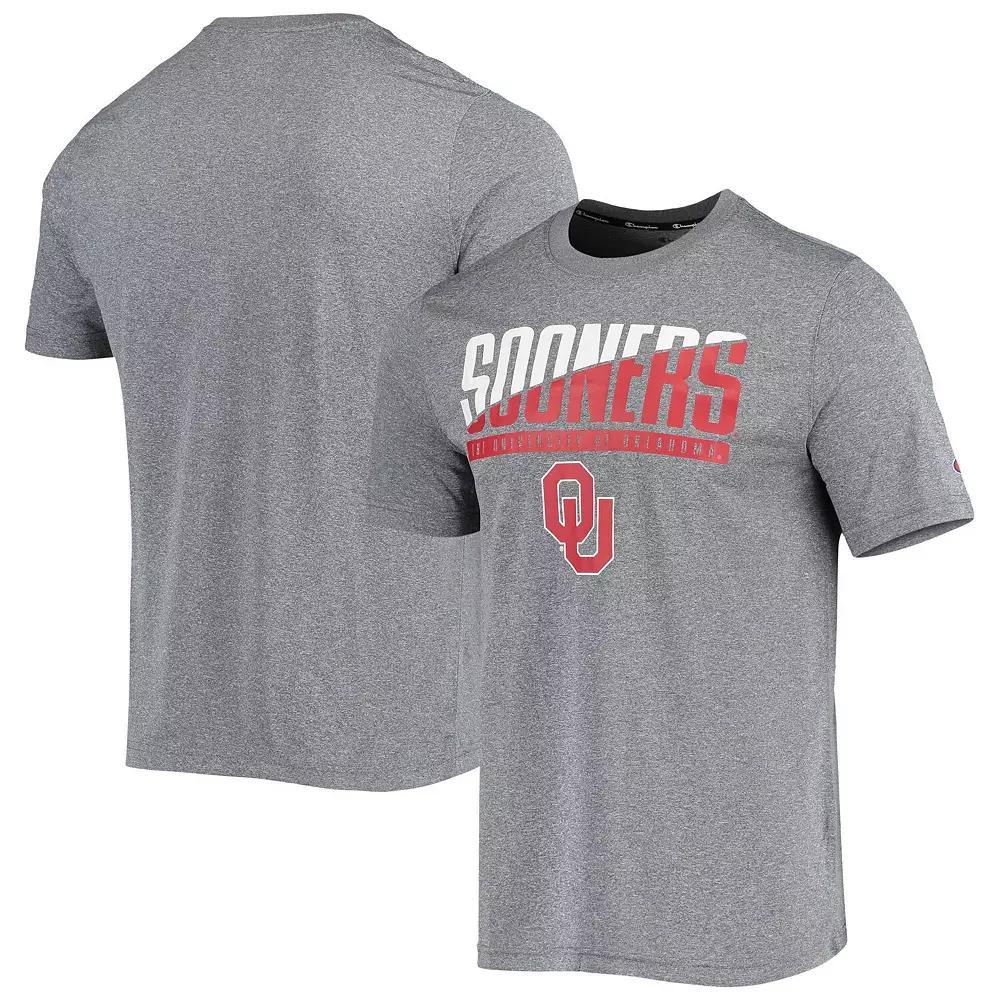Men's Champion Gray Oklahoma Sooners Wordmark Slash T-Shirt,  Product Image