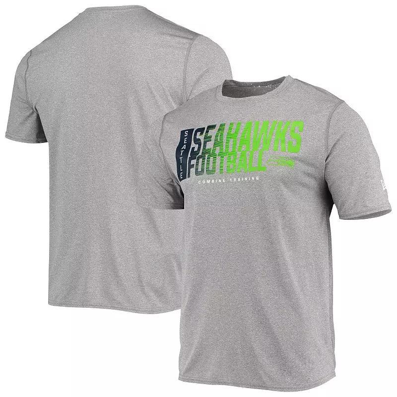 Men's New Era Heathered Gray Seattle Seahawks Combine Authentic Game On T-Shirt, Size: XL, Grey Product Image