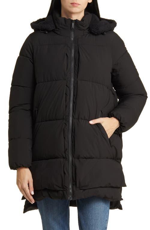 Womens Dimensional Hooded Puffer Coat Product Image