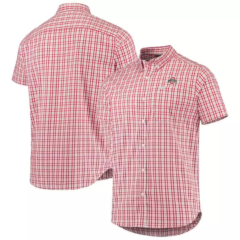 Men's Columbia Scarlet Ohio State Buckeyes Rapid Rivers Logo Button-Down Shirt, Size: Large, Red Product Image