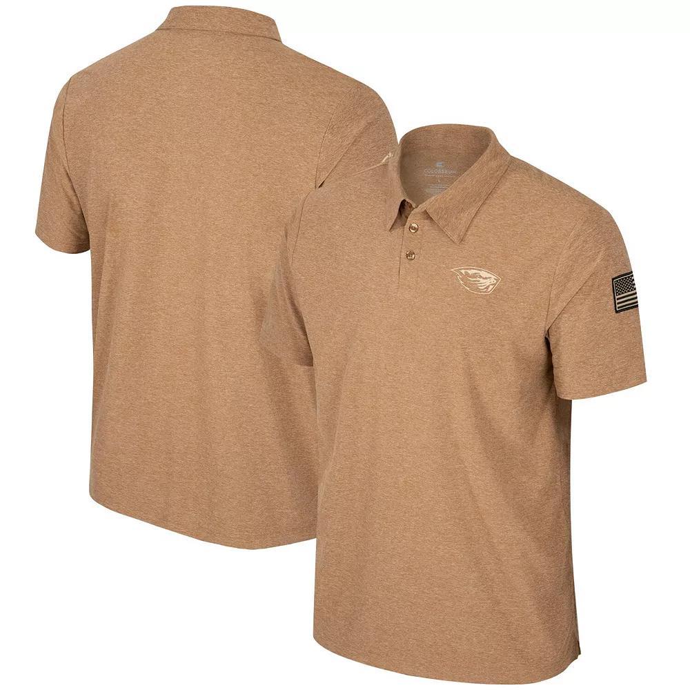 Men's Colosseum Khaki Oklahoma Sooners OHT Military Appreciation Cloud Jersey Desert Polo,  Product Image