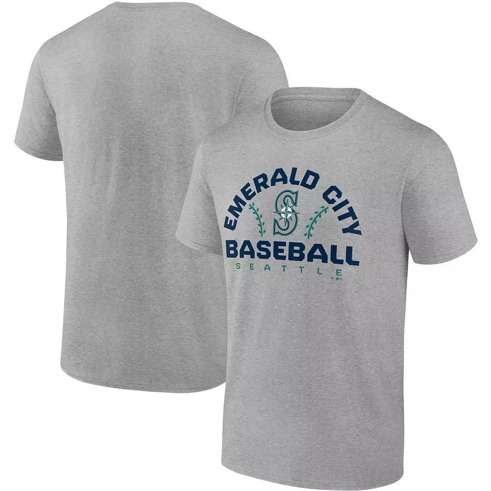 Men's Fanatics Branded Heathered Gray Seattle Mariners Iconic Go for Two T-Shirt, Size: Large, Grey Product Image
