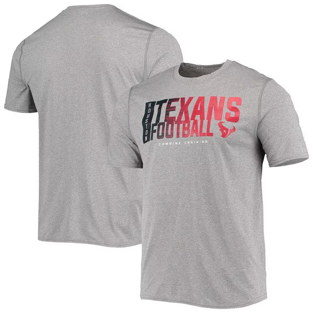 Men's New Era Heathered Gray Houston Texans Combine Authentic Game On T-Shirt,  Product Image