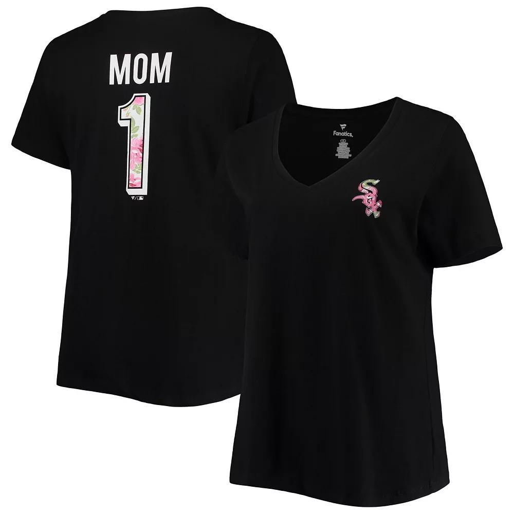 Womens Chicago White Sox Plus Size #1 Mom 2-Hit V-Neck T-Shirt Product Image