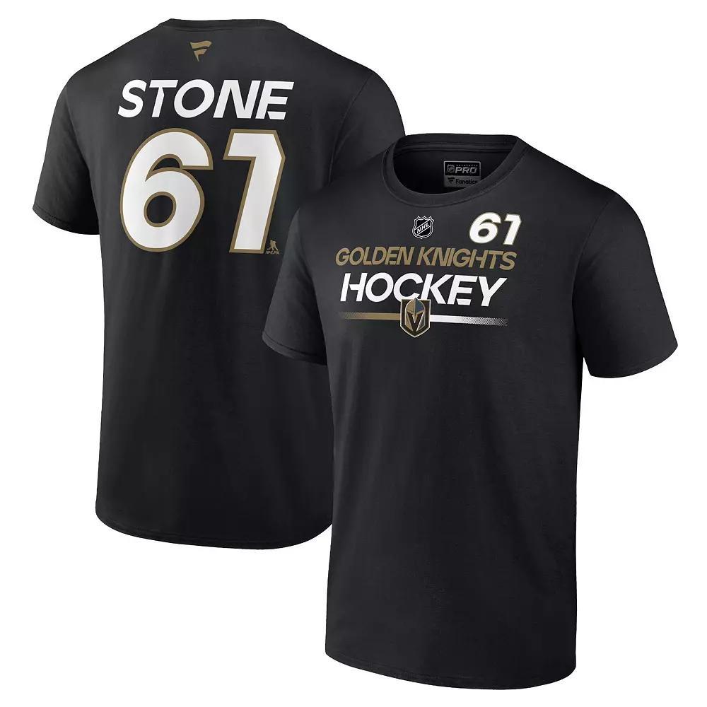 Men's Fanatics Branded Mark Stone Black Vegas Golden Knights Authentic Pro Prime Name & Number T-Shirt,  Product Image