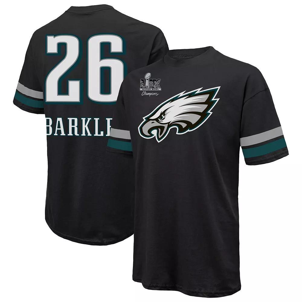 Men's Majestic Threads Saquon Barkley Black Philadelphia Eagles Super Bowl LIX Champions Oversized Player Name & Number T-Shirt, Size: XL Product Image