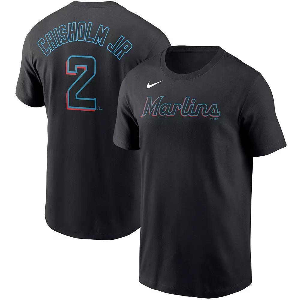 Men's Nike Jazz Chisholm Jr. Black Miami Marlins Name & Number T-Shirt, Size: 2XL Product Image