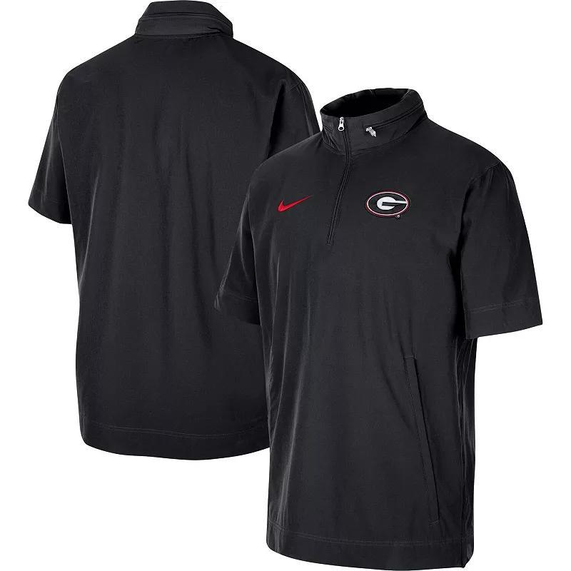 Mens Nike Georgia Bulldogs Coaches Half-Zip Short Sleeve Jacket Product Image