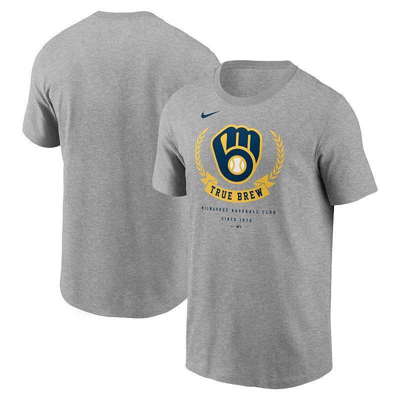 Mens Nike Heathered Gray Milwaukee Brewers True Brew Local Team T-Shirt Product Image