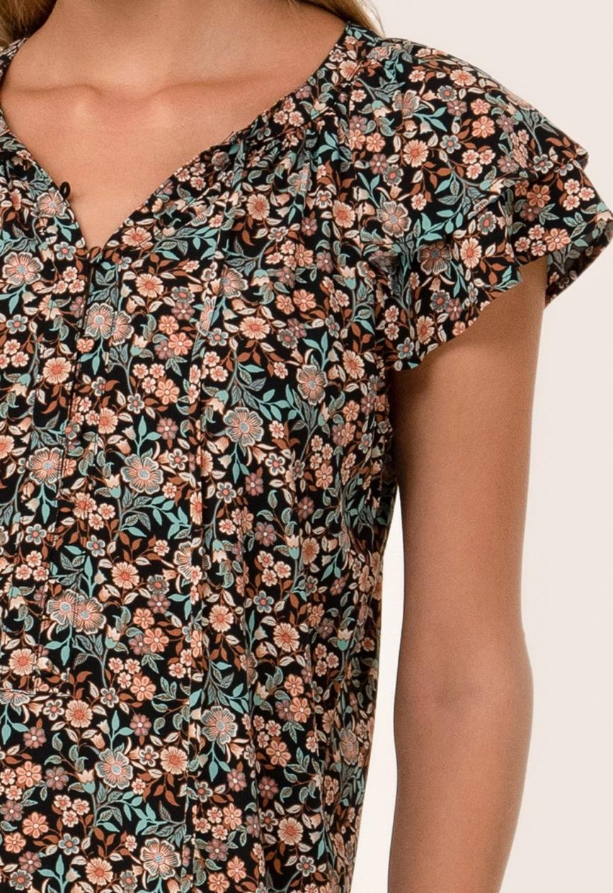 Floral Layered Sleeve Blouse Product Image
