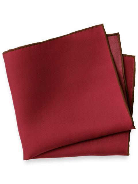 Solid Silk Pocket Square - Burgundy Product Image