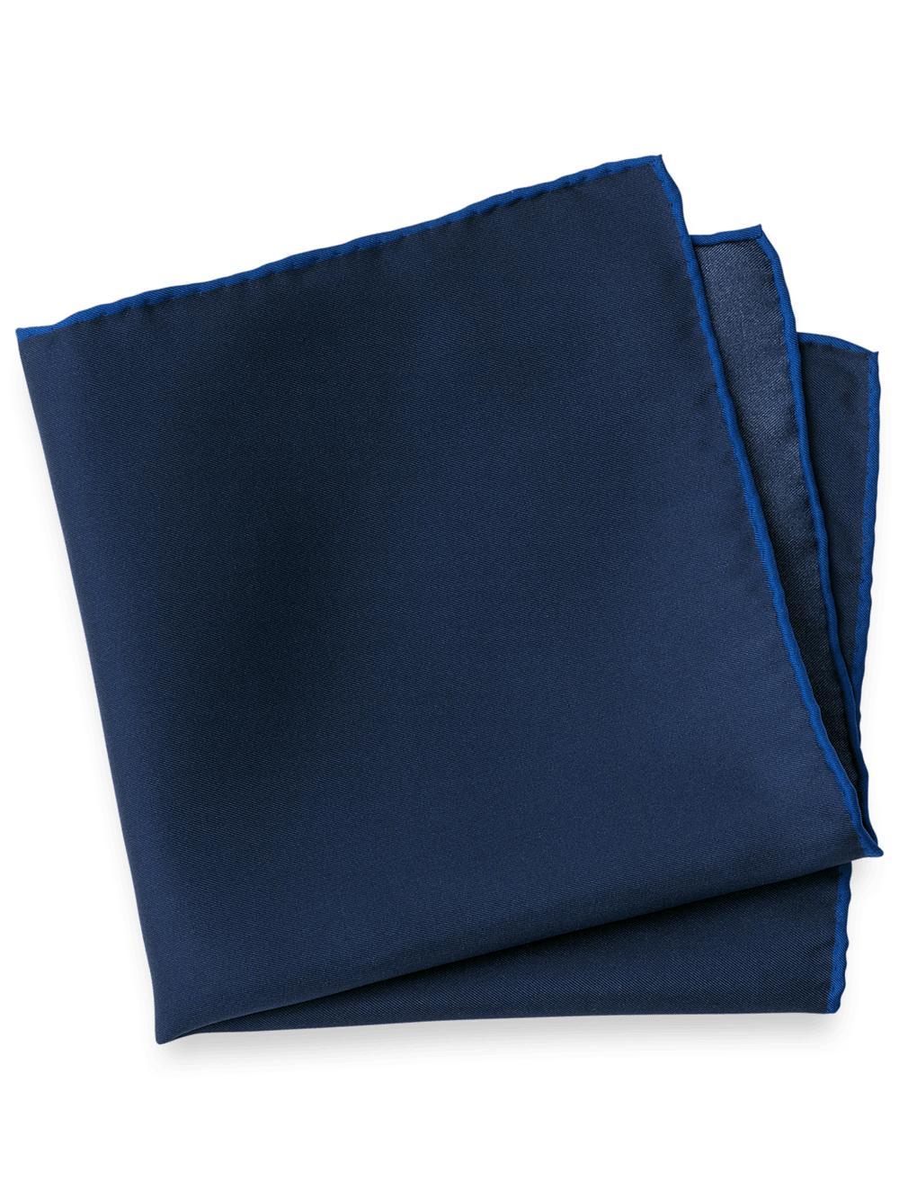 Solid Silk Pocket Square - Navy Product Image