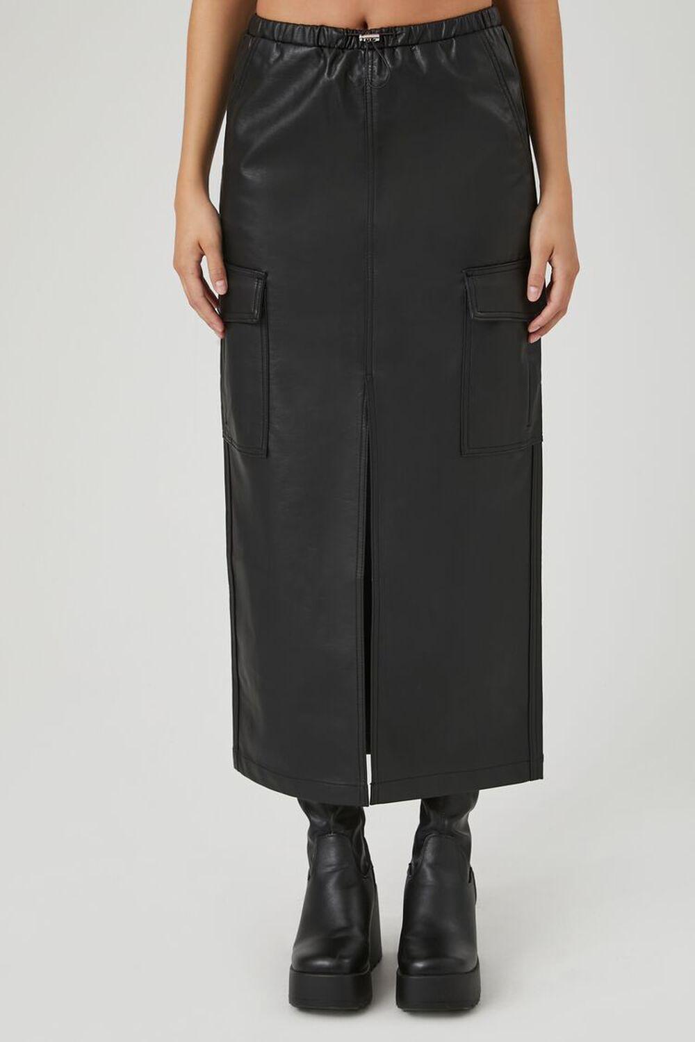 Faux Leather Maxi Slit Skirt | Forever 21 Product Image