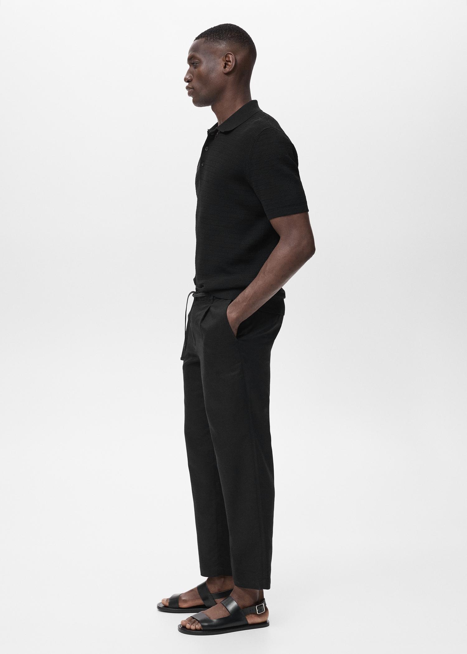 Slim-fit pants with drawstring - Men | MANGO USA Product Image