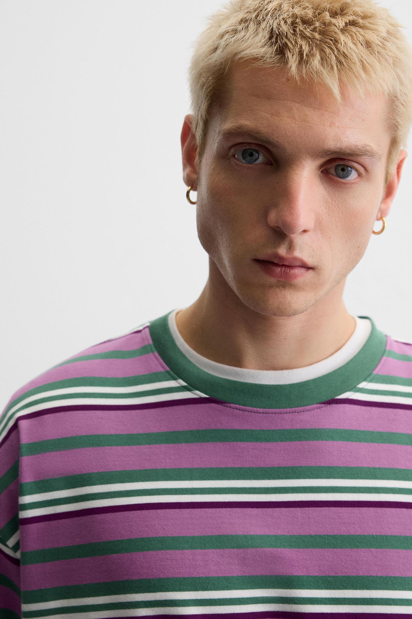 STRIPED JACQUARD T-SHIRT Product Image