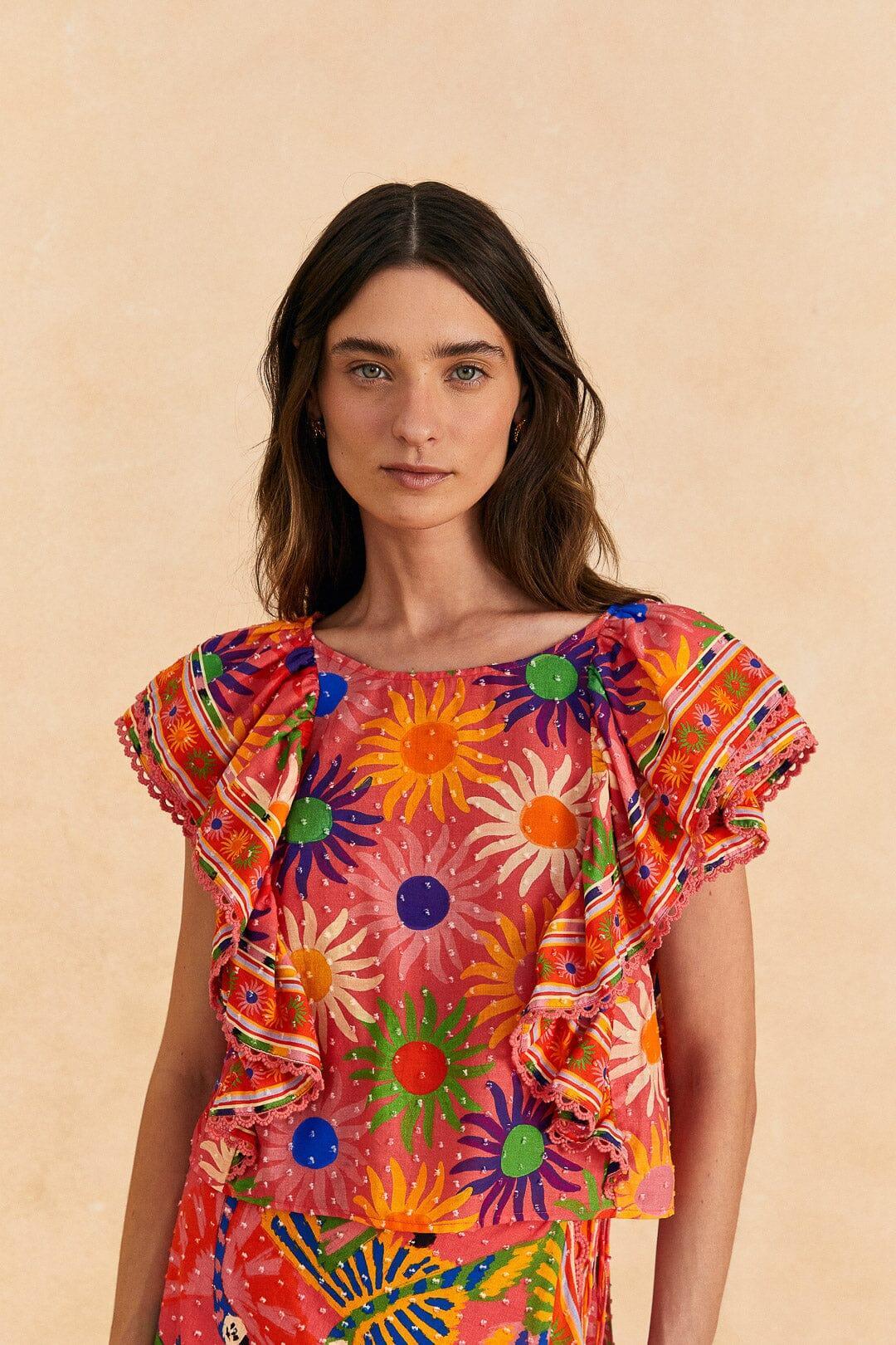 Coral Summer Sun Blouse Product Image