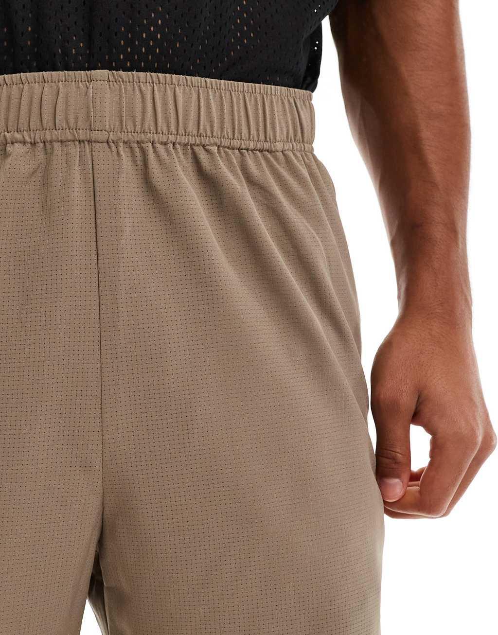 4505 ripstop running shorts with zippered side pockets in taupe gray  Product Image