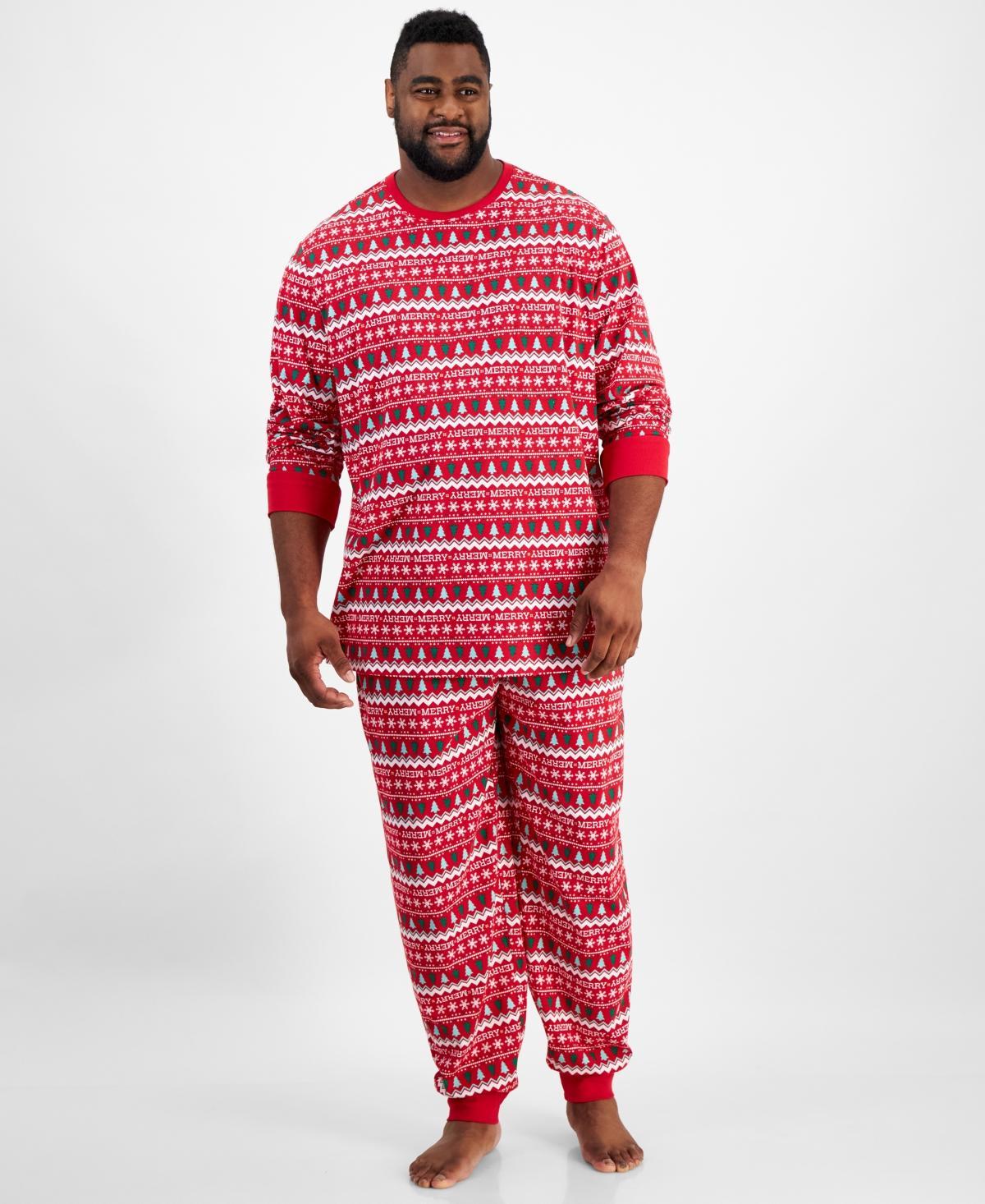 Family Pajamas Mens Big & Tall Merry Mix It Pajama Set, Created for Macys Product Image