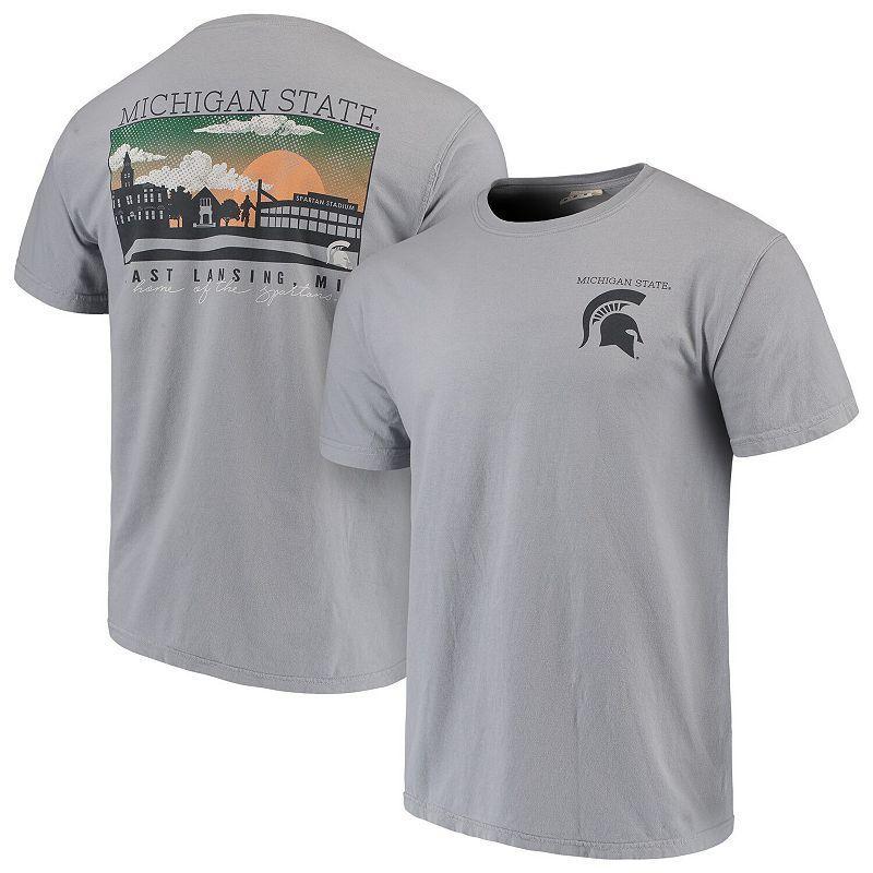 Men's Gray Michigan State Spartans Comfort Colors Campus Scenery T-Shirt, Size: 3XL, Grey Product Image