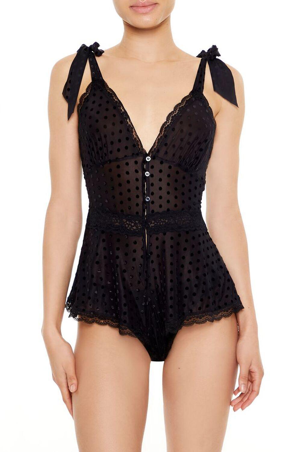 Polka Dot Lingerie Romper | Forever 21 Product Image